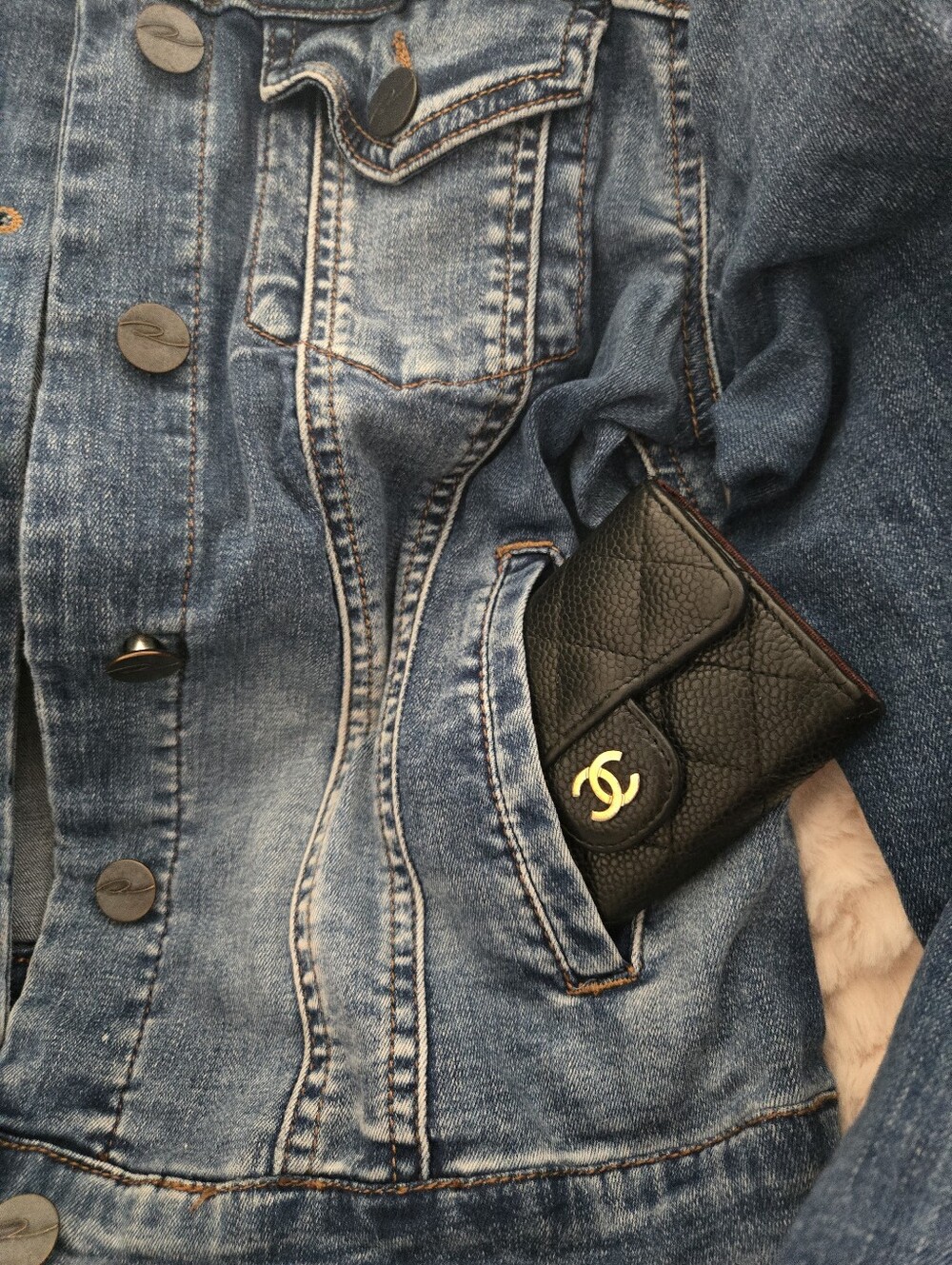 Authentic CHANEL Matelasse Quilted Classic Flap‎ Key Card Holder Wallet Set